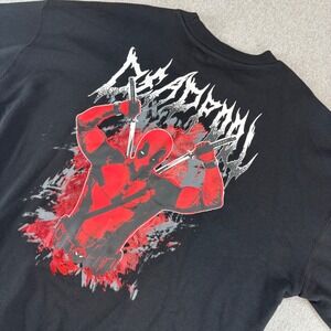 Marvel Deadpool Crew Neck Large Black‎ Graphic Print Sweatshirt Unisex NWOT